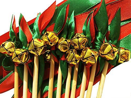 25 Pack Wedding Ribbon Wands with Triple Ribbon and Bell - Hibrides