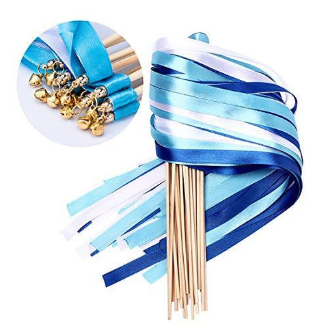 25 Pack Ribbon Wands Chromatic Silk Ribbon with Bells - Hibrides