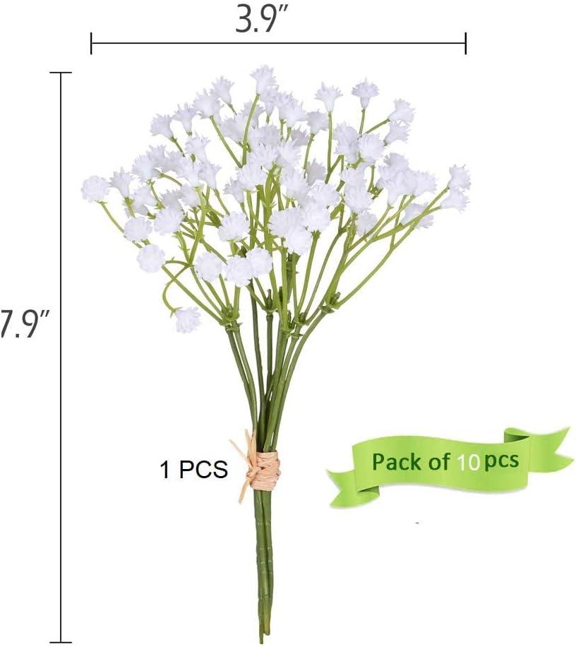 10Pcs 30 Bunches White Baby's Breath Artificial Flowers for Wedding Garland Wreath Wedding Centerpieces - Hibrides