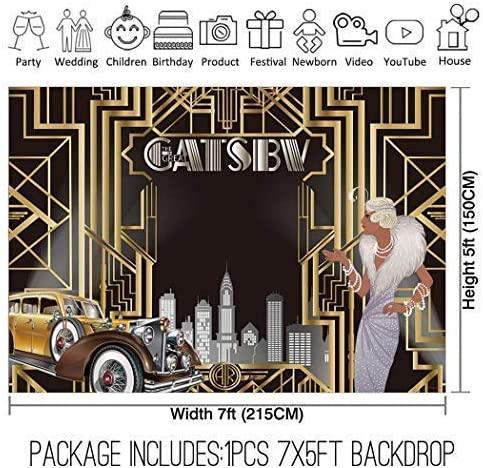 Gatsby Themed Backdrop for Celebration Retro Roaring 20's 20s Party Art Decor Happy 1st Birthday Wedding Decoration Pictures Background Supplies Photo Booth Prop - Hibrides