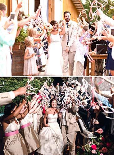 25 Pack Wedding Ribbon Wands with Triple Ribbon and Bell - Hibrides