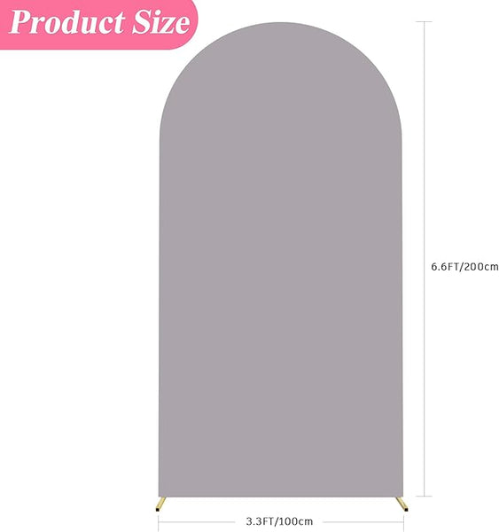 Light Gray Spandex Fitted Arch Cover for Round Top Chiara Backdrop Stand Covers for Wedding Birthday Party Decoration