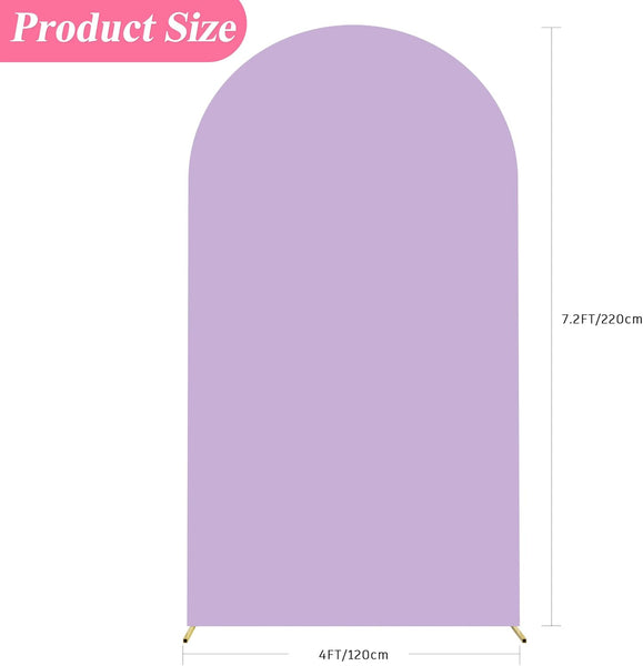 Lavender Spandex Fitted Arch Cover for Round Top Chiara Backdrop Stand Covers for Wedding Birthday Party Decoration