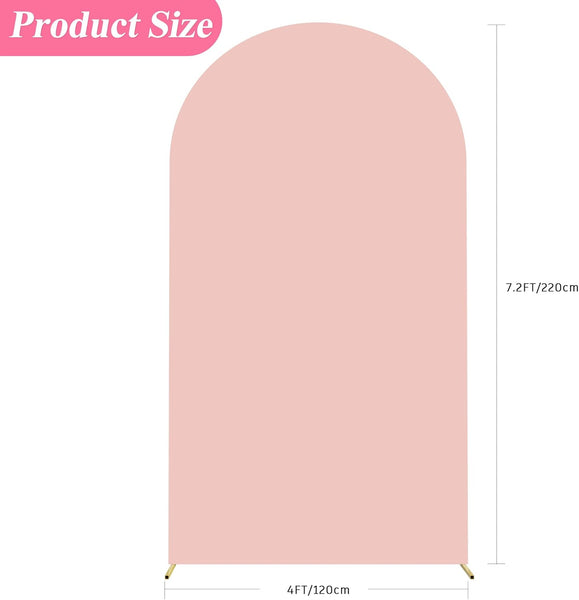 Pale Pink Spandex Fitted Arch Cover for Round Top Chiara Backdrop Stand Covers for Wedding Birthday Party Decoration