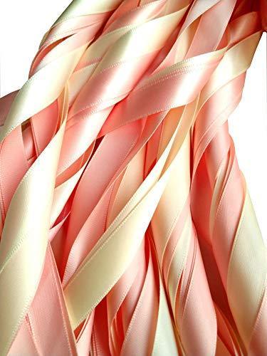 25 Pack Wedding Ribbon Wands with Triple Ribbon and Bell - Hibrides