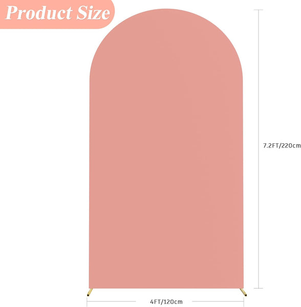 Dusty Rose Spandex Fitted Arch Cover for Round Top Chiara Backdrop Stand Covers for Wedding Birthday Party Decoration