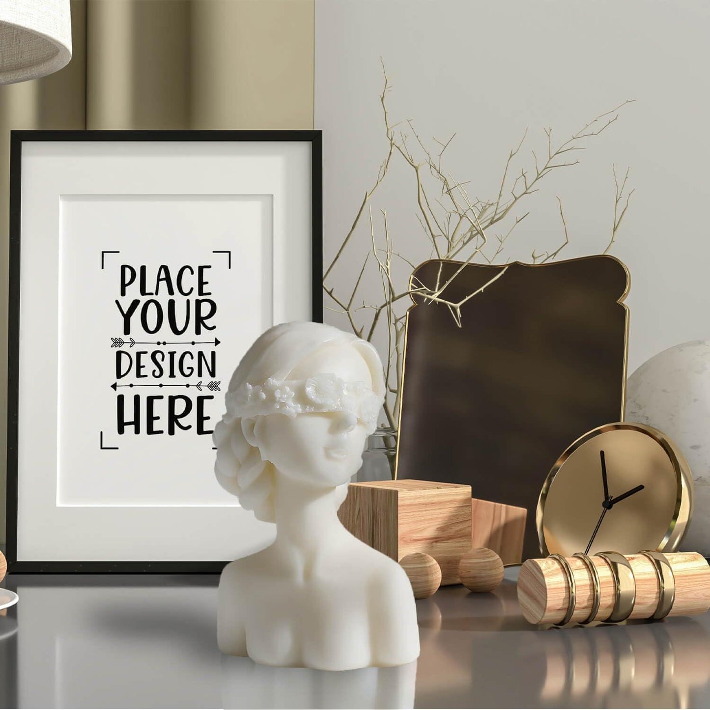 Bust Statue Decorative Scented Candle, Soy Wax Vegan Candle, Handmade Aesthetic Candle for Home Decor Bedroom Bathroom Wedding - Hibrides