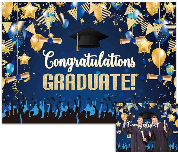 82" x 59" Graduation Backdrop for Photography Congrats Grad Class of 2022 Prom Party Supplies Decorations - Hibrides