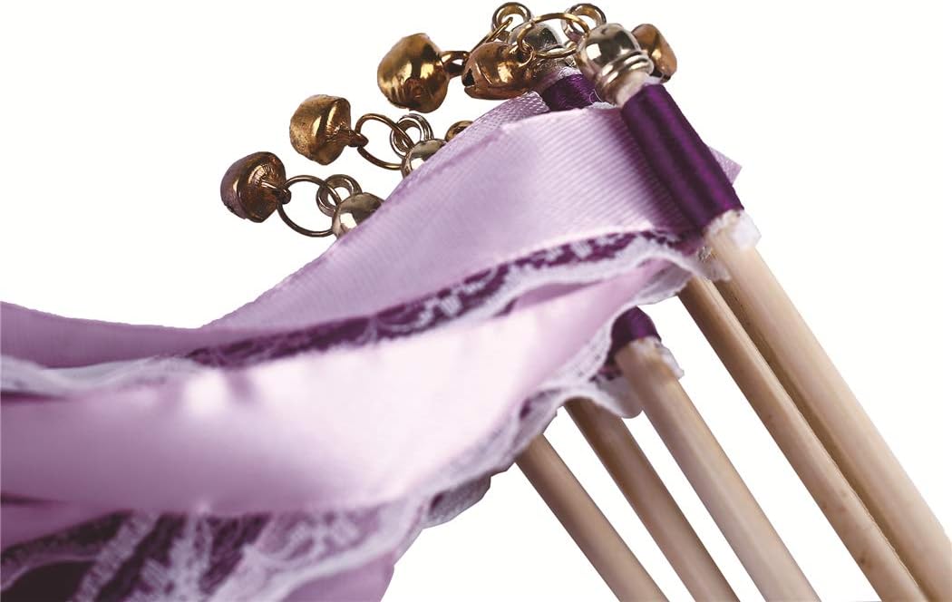 Handmade Lace Ribbon Stick Wands Christmas Birthday Party Streamers Wands Fairy Stick for Wedding