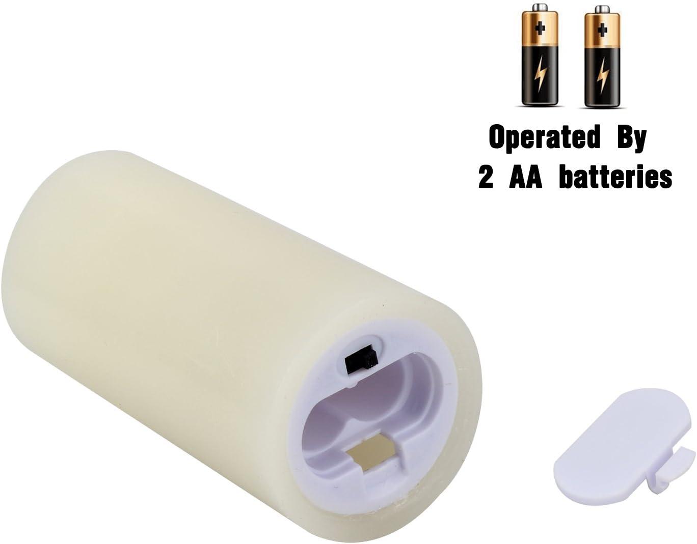 Set of 9 Flameless Candles Battery Operated Candles 4" 5" 6" 7" 8" 9" Ivory Real Wax Pillar LED Candles with 10-Key Remote - Hibrides