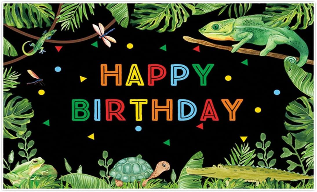 82" x 59" Reptile Swamp Birthday Backdrop Child Jungle Photography Background Wild One Party Banner - Hibrides