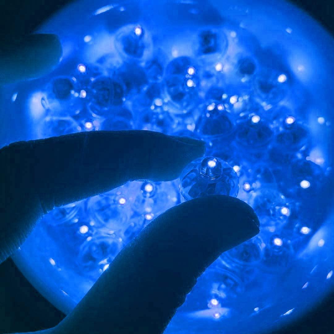 100 Pack | 12'' White Latex LED Light Up Balloons Glow Party Decor Ideas - Hibrides