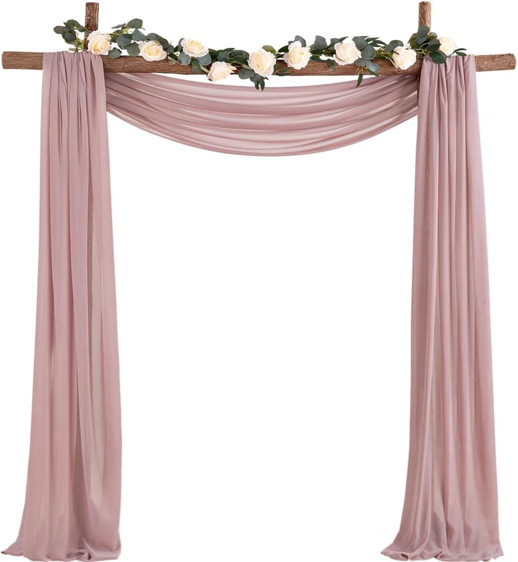 Wedding Arch Draping Fabric, 1 Panel White Drapes Sheer Backdrop Curtain for Wedding Ceremony Party Ceiling Decor - Hibrides