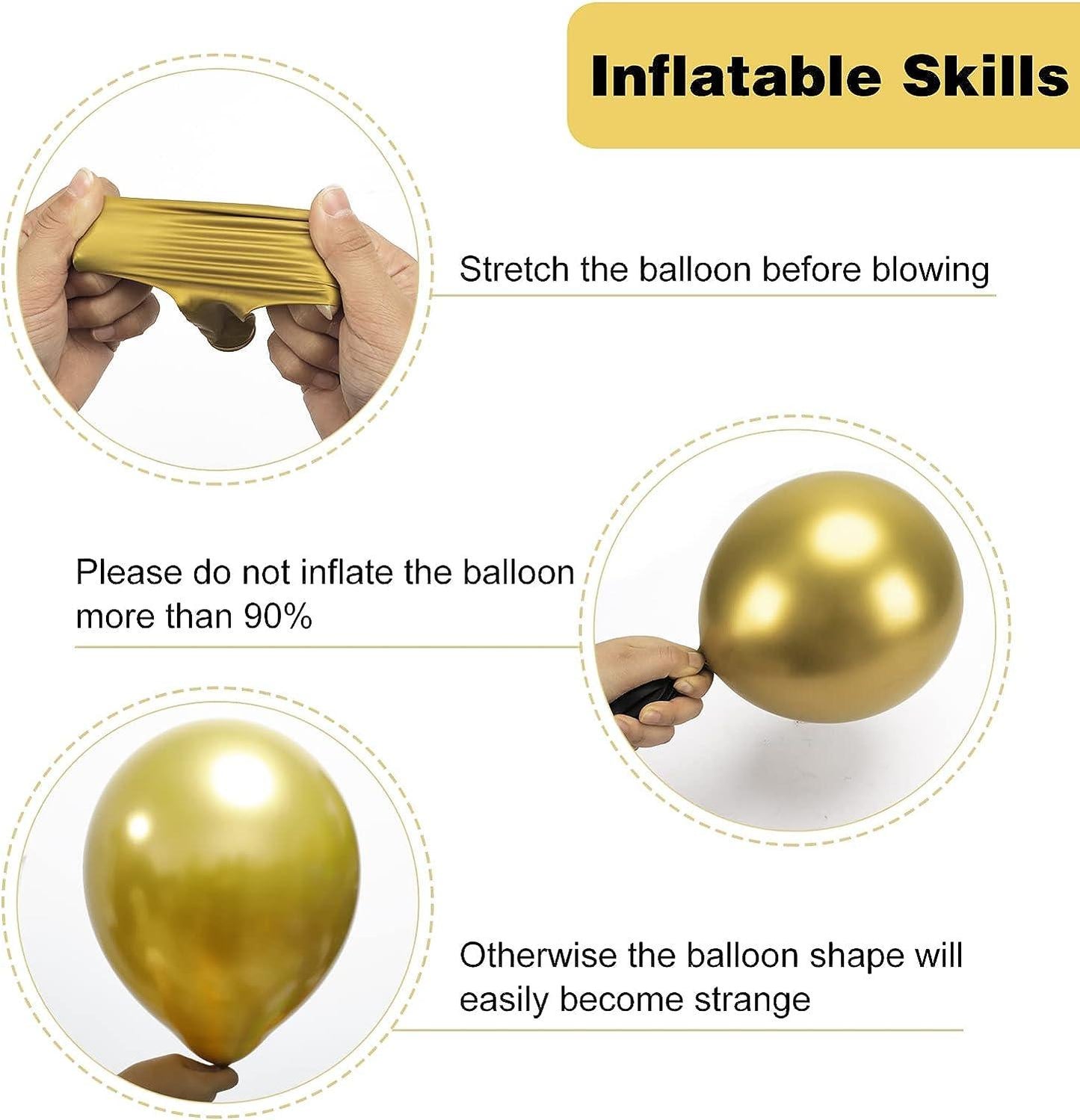 92pcs Metallic Gold Balloons Chrome Gold Balloon 18 12 10 5 Inches Gold Latex Balloons for Birthday Party Graduation Baby Shower - Hibrides