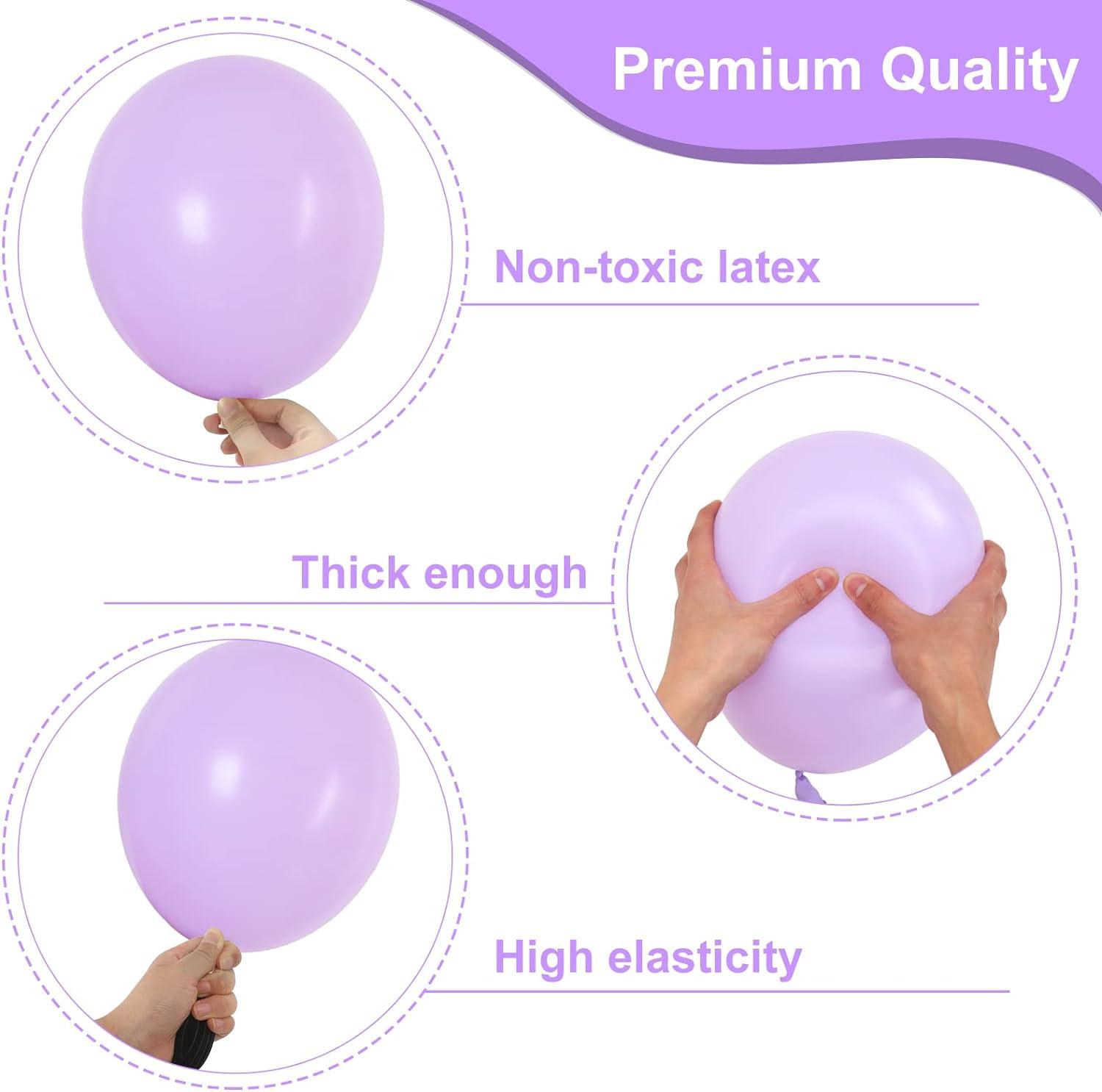 105pcs 5/10/12/18 Inches for Garland Arch, Baby Purple Latex Balloons for Birthday Baby Shower Wedding - Hibrides