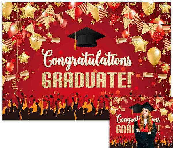 82" x 59" Graduation Backdrop for Photography Congrats Grad Class of 2022 Prom Party Supplies Decorations - Hibrides