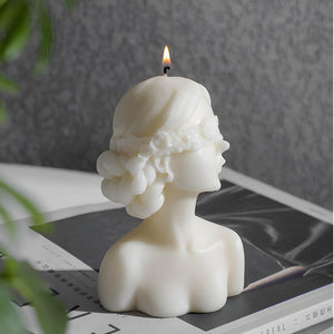 Bust Statue Decorative Scented Candle, Soy Wax Vegan Candle, Handmade Aesthetic Candle for Home Decor Bedroom Bathroom Wedding - Hibrides