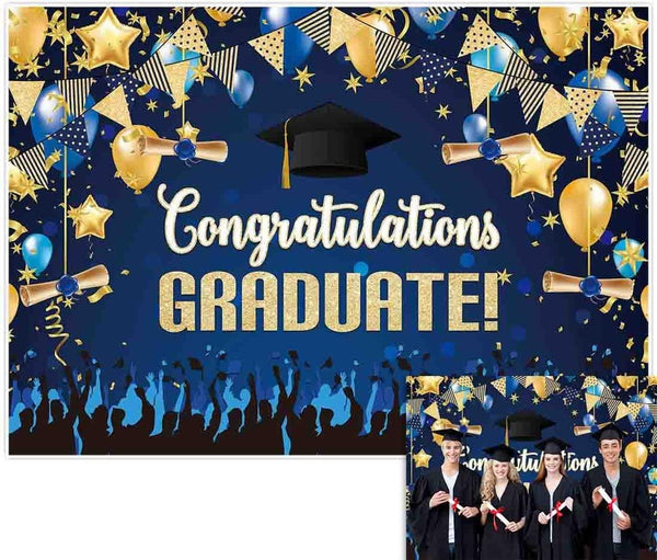 82" x 59" Graduation Backdrop for Photography Congrats Grad Class of 2022 Prom Party Supplies Decorations - Hibrides