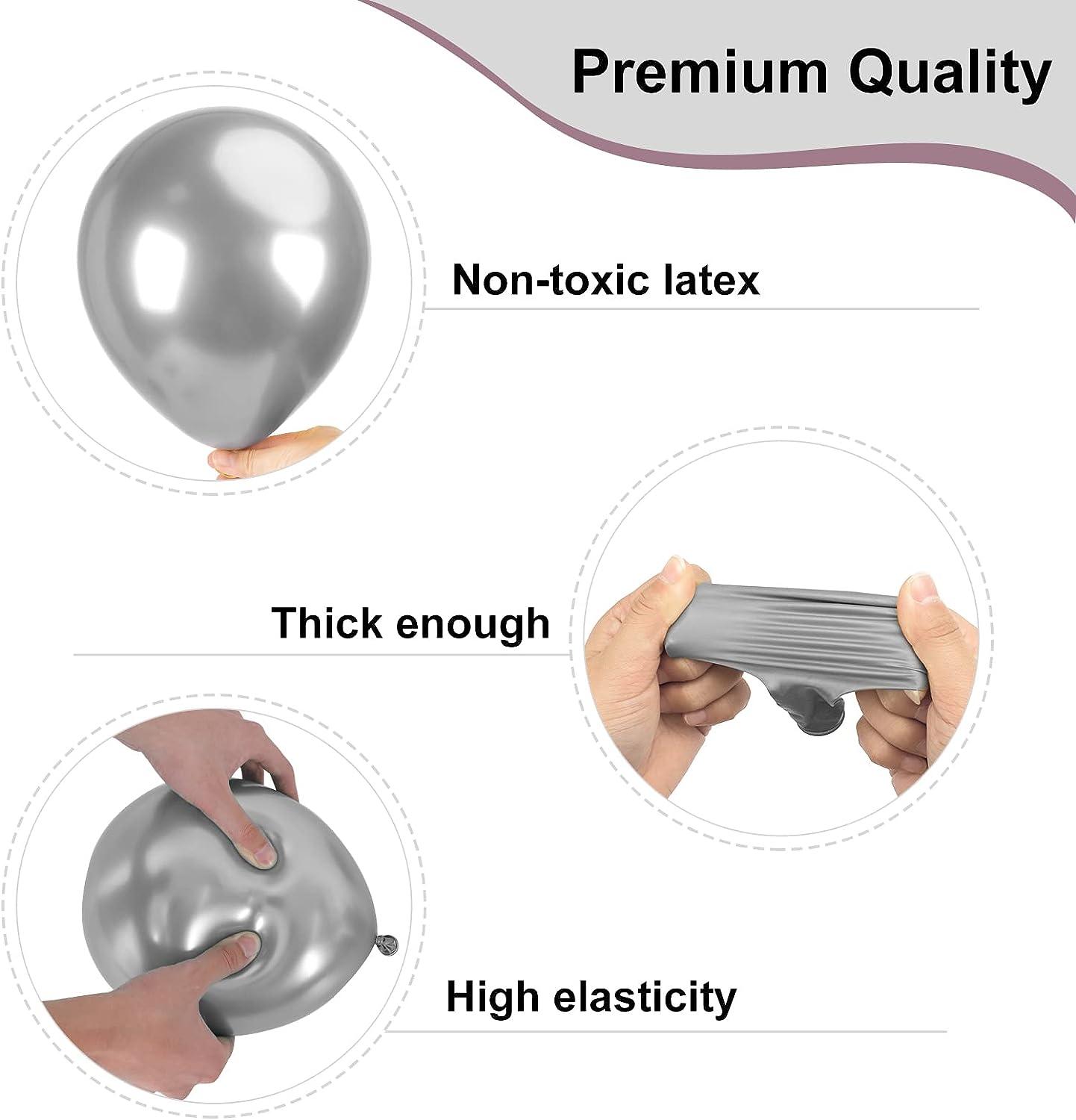 105pcs 5/10/12/18 Inch Metallic Silver Balloon Garland for Birthday Wedding Baby Shower Graduation Party Decorations - Hibrides