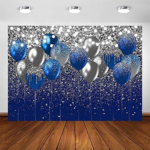 Royal Blue Glitter Backdrop for Birthday Wedding Prom Graduation Photography Background - Hibrides