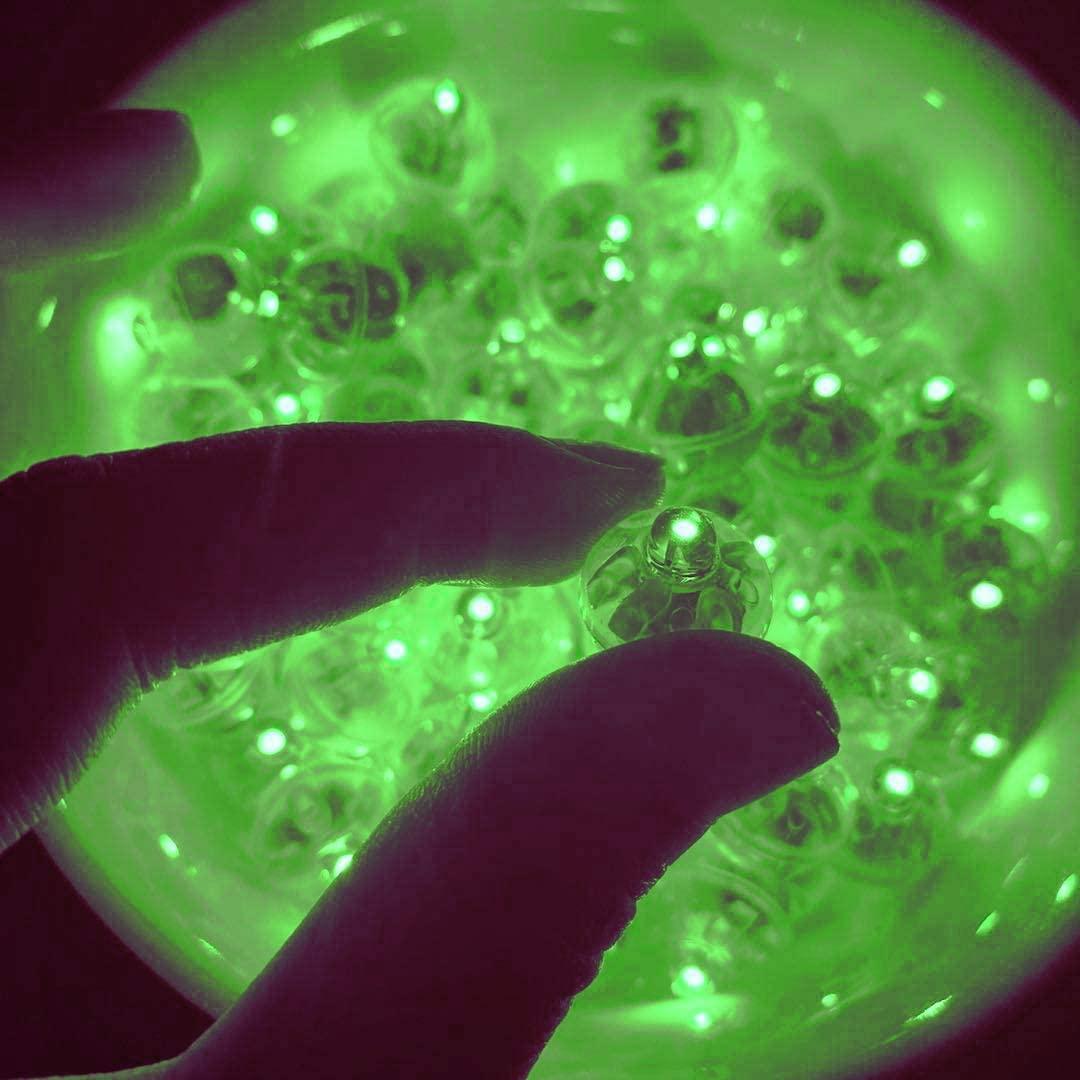 100 Pack | 12'' White Latex LED Light Up Balloons Glow Party Decor Ideas - Hibrides