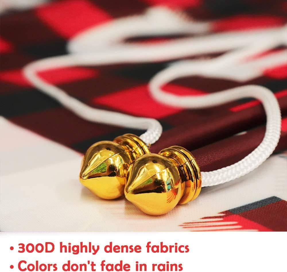 Christmas Decorations Outdoor Yard Front Porch Sign Set, Red Black Buffalo Plaid Door Banner, Hanging Merry Christmas Decorations for Home - Hibrides