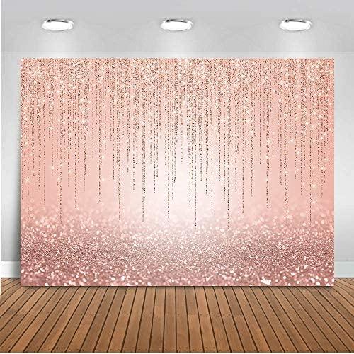 Rose Gold Glitter Backdrop Sweet 16th Girl's Birthday Party Decorations Photo Backdrops - Hibrides