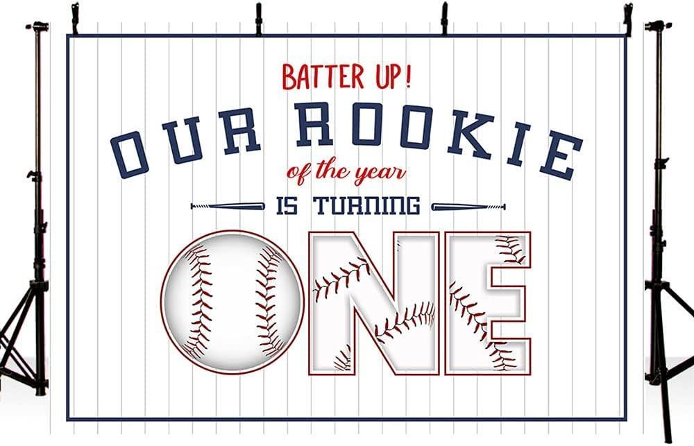 Baseball 1st Birthday Background for Party Photography Decorations White Stripe Photo Backdrop Booth - Hibrides