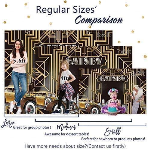 Gatsby Themed Backdrop for Celebration Retro Roaring 20's 20s Party Art Decor Happy 1st Birthday Wedding Decoration Pictures Background Supplies Photo Booth Prop - Hibrides
