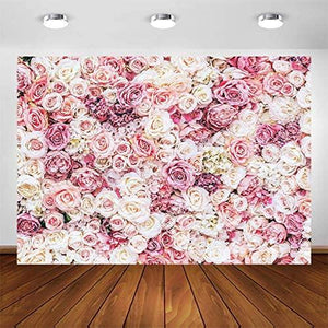 Floral Backdrop for Parties Photoshoot Pink Rose Flowers Wedding Birthday Party Photography Background - Hibrides