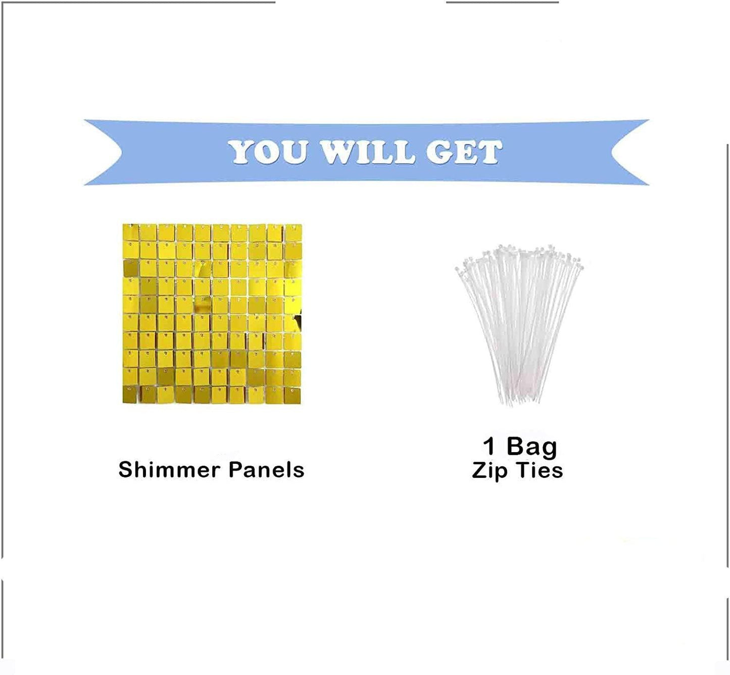 Shimmer Wall Backdrop, Square Sequin Wall Panels Shimmer Backdrop, Easy Setup Birthday/Wedding/Event/Theme Party Decorations 