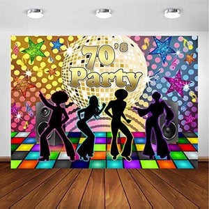 Back to 70s Party Backdrop for Adults Disco Party Decorations 1970's Retro Disco Ball - Hibrides