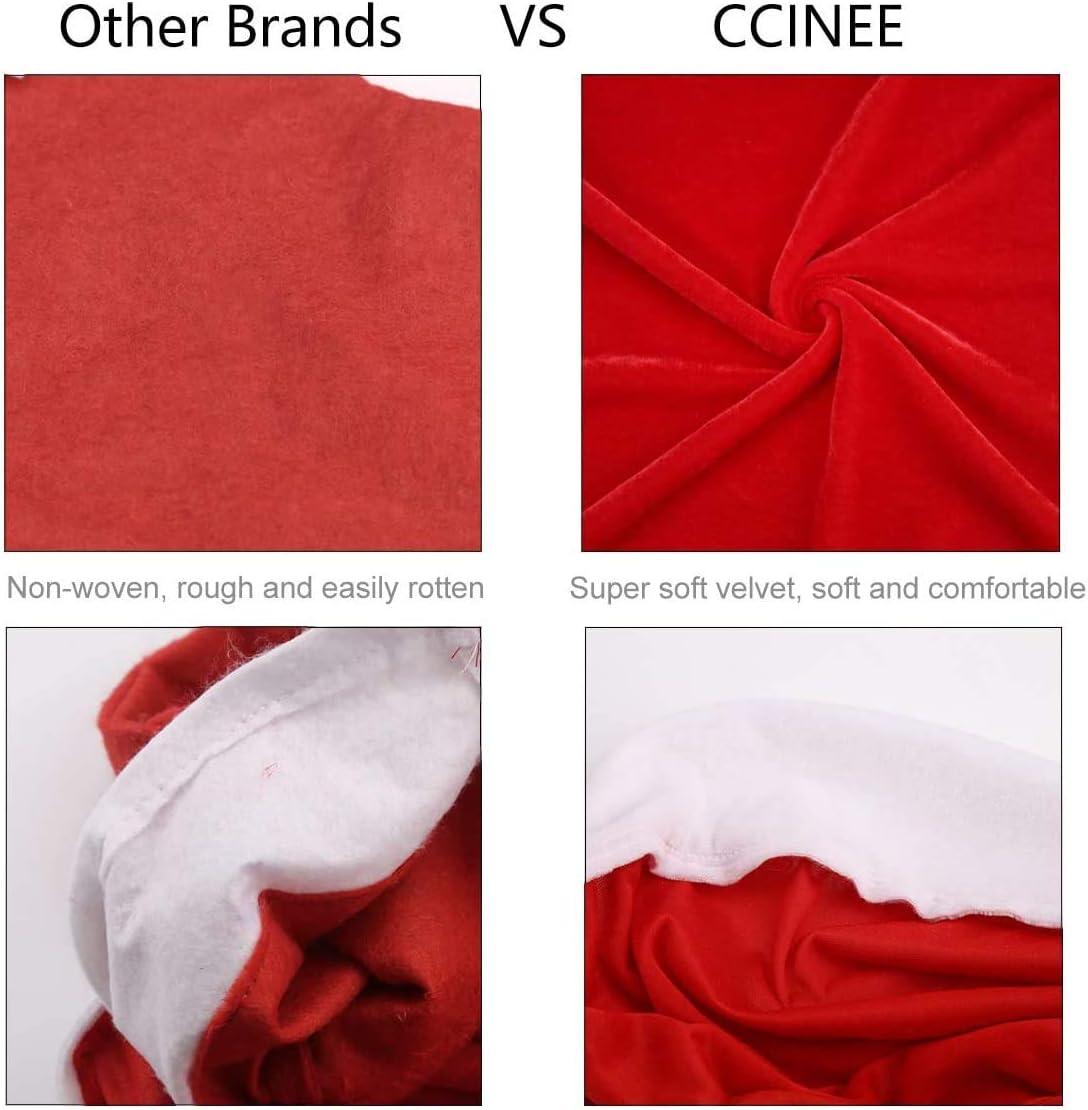 6PCS Christmas Chair Covers,Santa Claus Hat Slipcover Xmas Chair Back Cover for Christmas Dinning Room Decoration - Hibrides