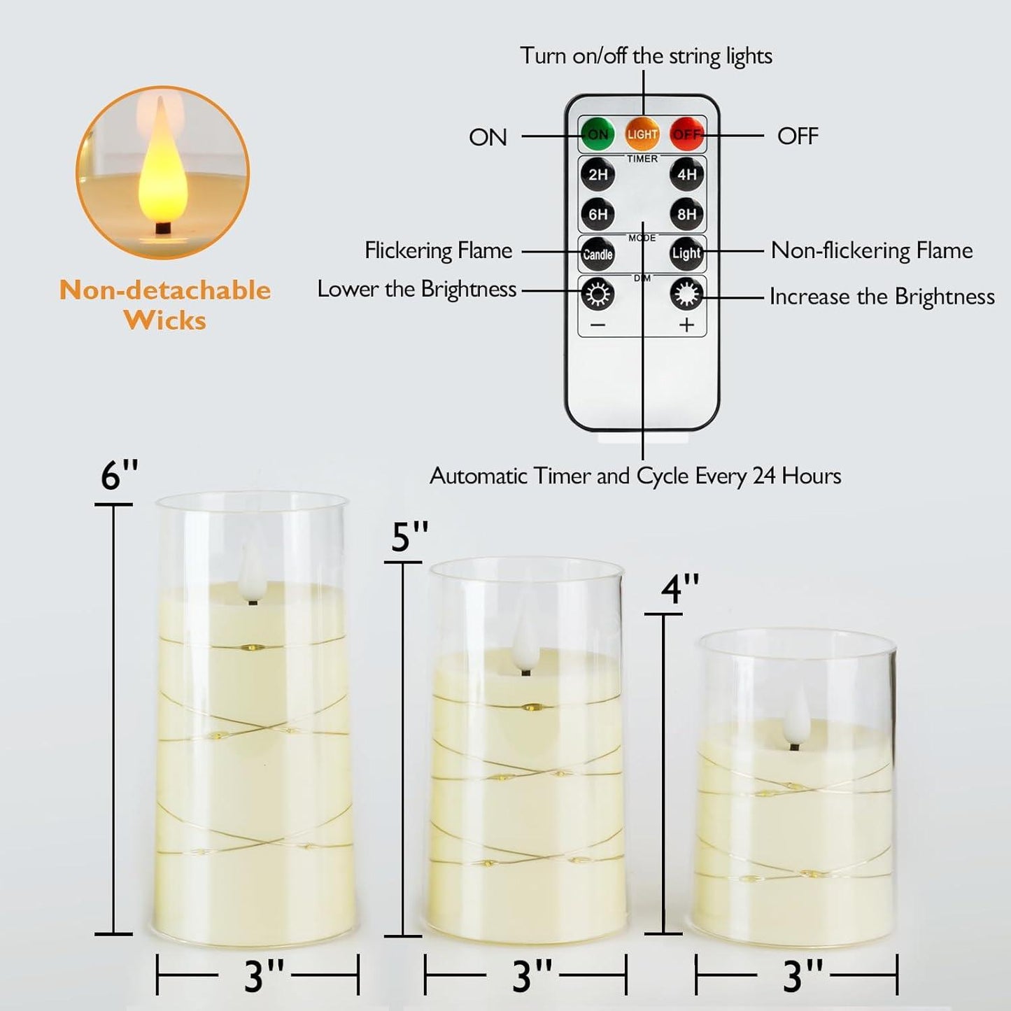 Set of 3 Christmas Candle with Ring Wreath Berries Candle Holder Supplies Candles with Artificial Berries Wreath for Christmas