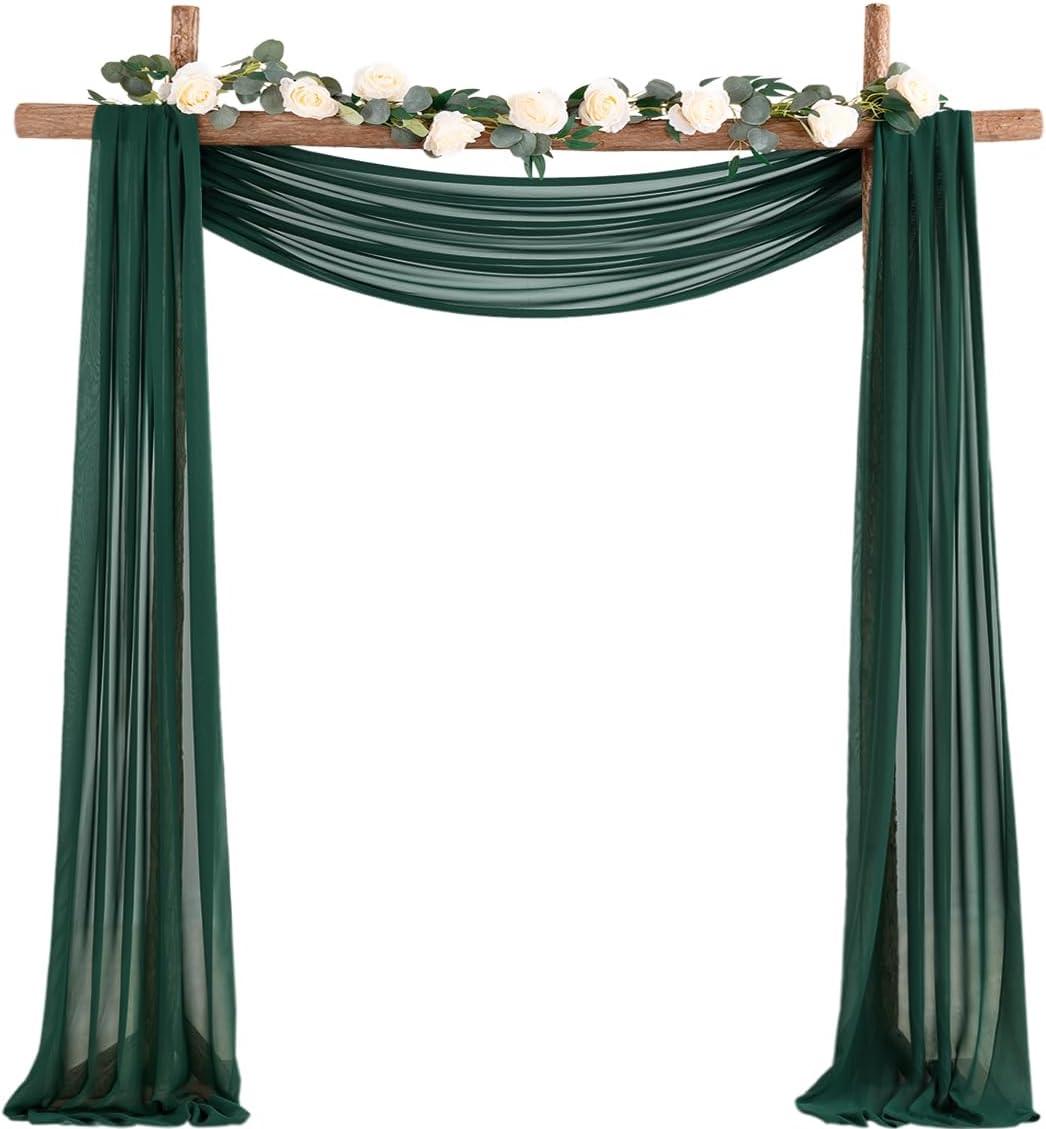 Wedding Arch Draping Fabric, 1 Panel White Drapes Sheer Backdrop Curtain for Wedding Ceremony Party Ceiling Decor - Hibrides