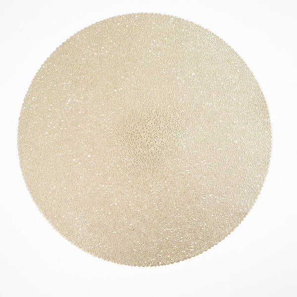 50 Pieces Reusable Glitter Place Mats Sparkle 14'' Round Table Mats for Wedding, Home Dining Tableware