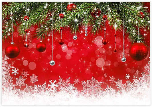 Fabric Snowflake Christmas Backdrop for Winter New Year Eve Photography Family Party Birthday Photo Booth Props - Hibrides