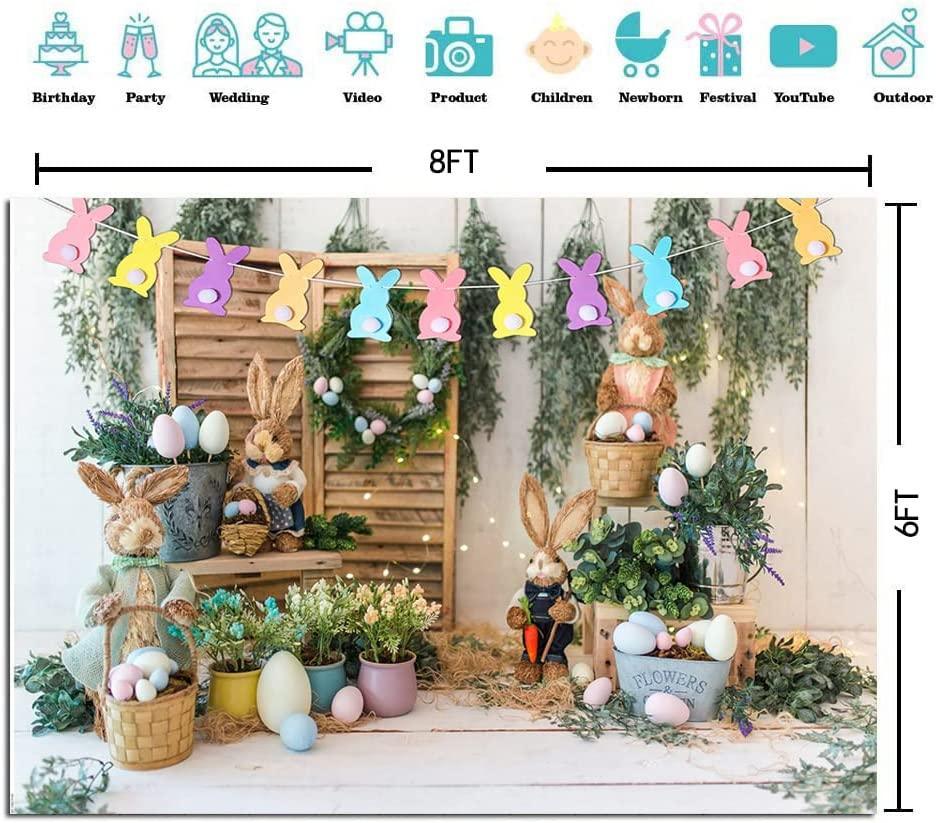 Easter Backdrop Spring Garden Rabbit Decoration Flower Stand Photography Background - Hibrides