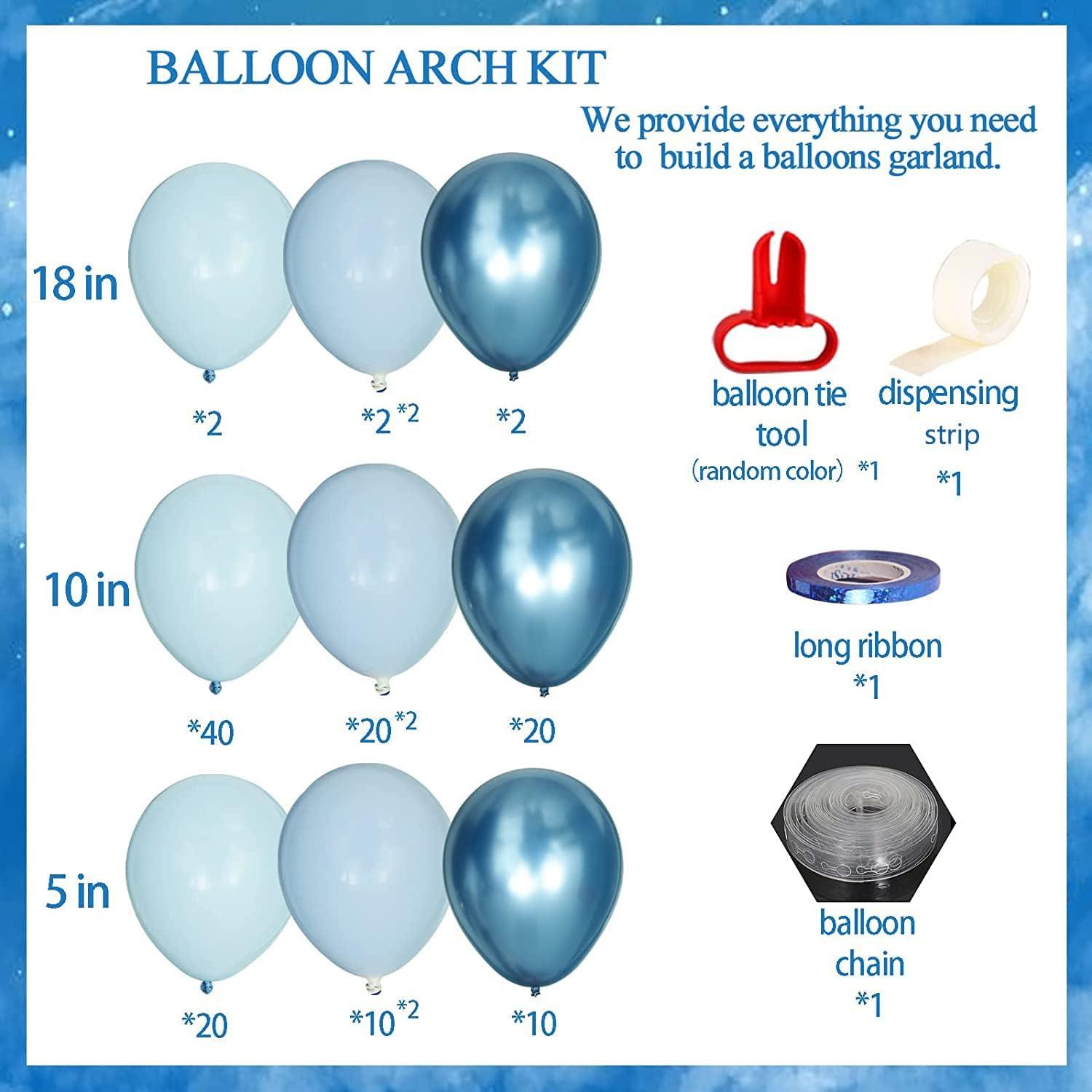 162pcs Boy's Birthday Blue Macaroon Garland Kit - Hibrides