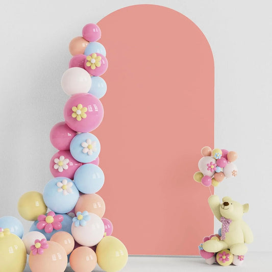 Dusty Rose Spandex Fitted Arch Cover for Round Top Chiara Backdrop Stand Covers for Wedding Birthday Party Decoration