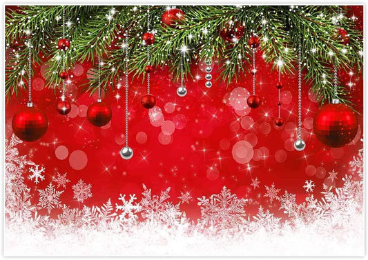 Fabric Snowflake Christmas Backdrop for Winter New Year Eve Photography Family Party Birthday Photo Booth Props - Hibrides