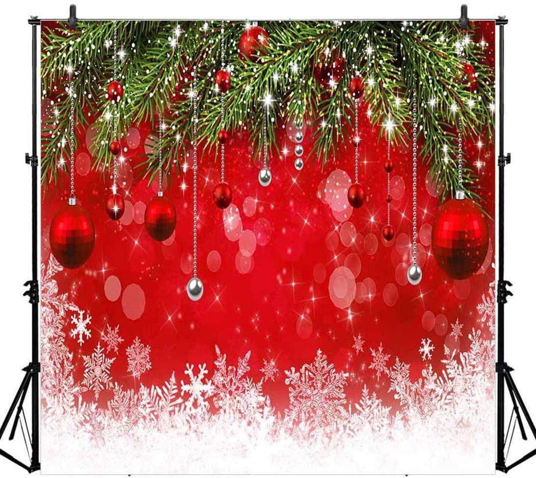 Fabric Snowflake Christmas Backdrop for Winter New Year Eve Photography Family Party Birthday Photo Booth Props - Hibrides