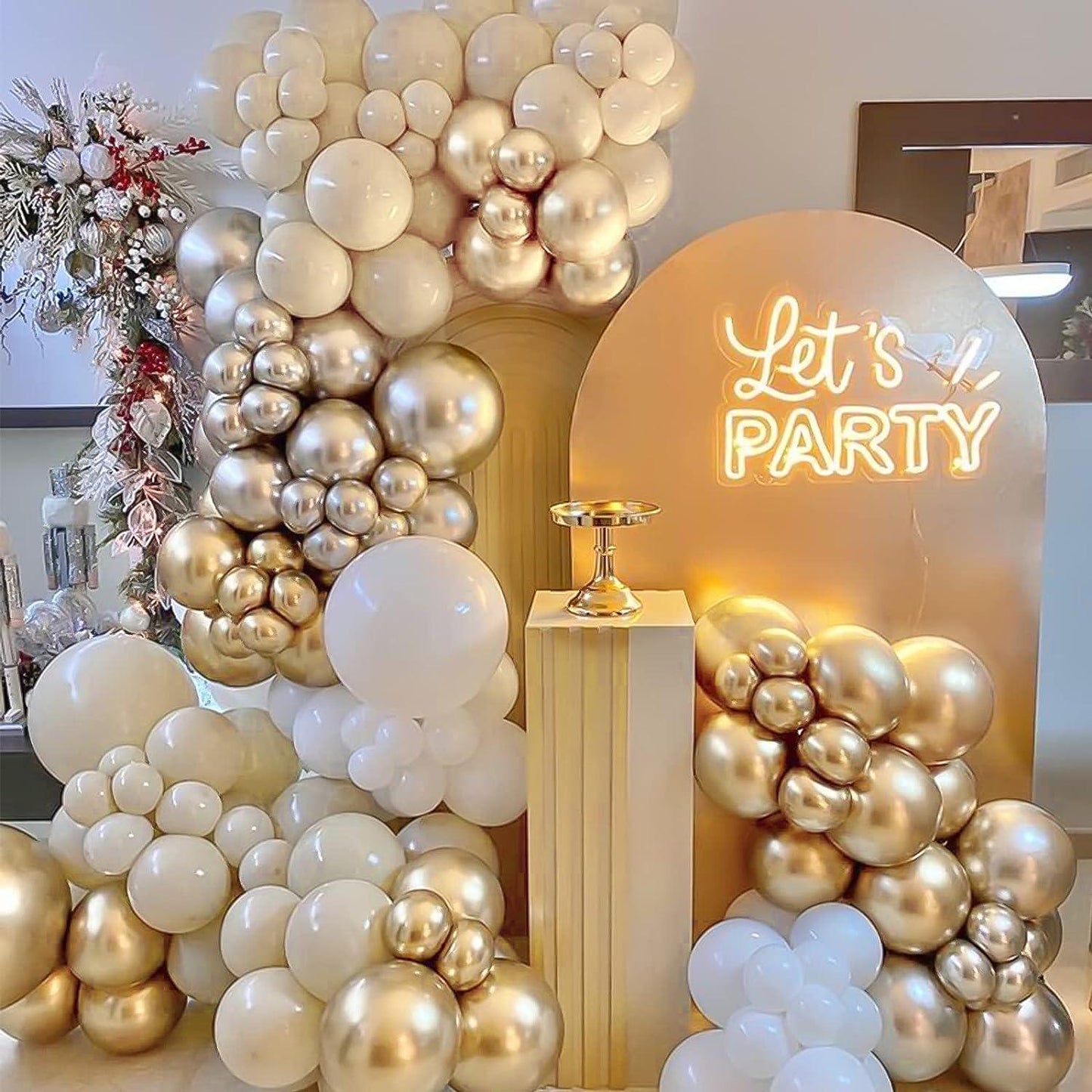 105pcs 5/10/12/18 Inch White Cream Balloon Garland Kit for Wedding Baby Shower Birthday Party Supplies - Hibrides