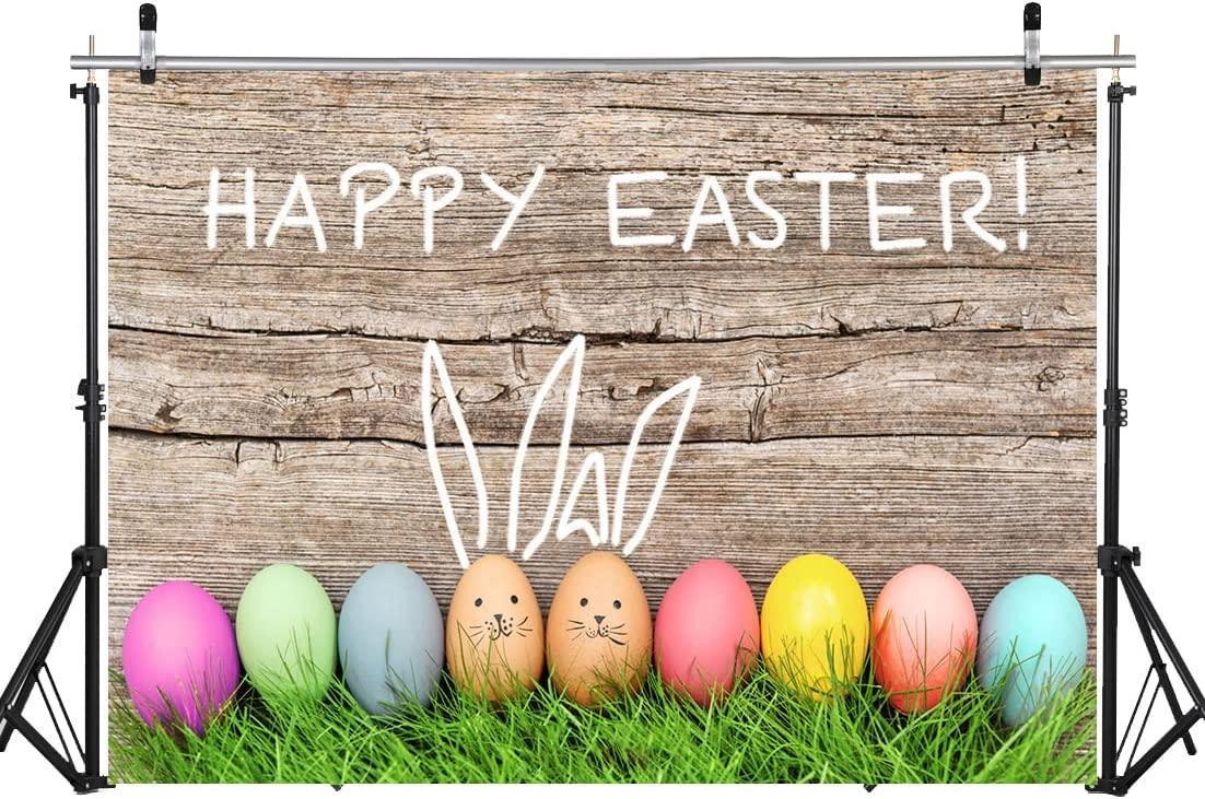 Spring Happy Easter Theme Photography Backdrop Easter Backdrop Easter Eggs Grass Plank Backdrop - Hibrides
