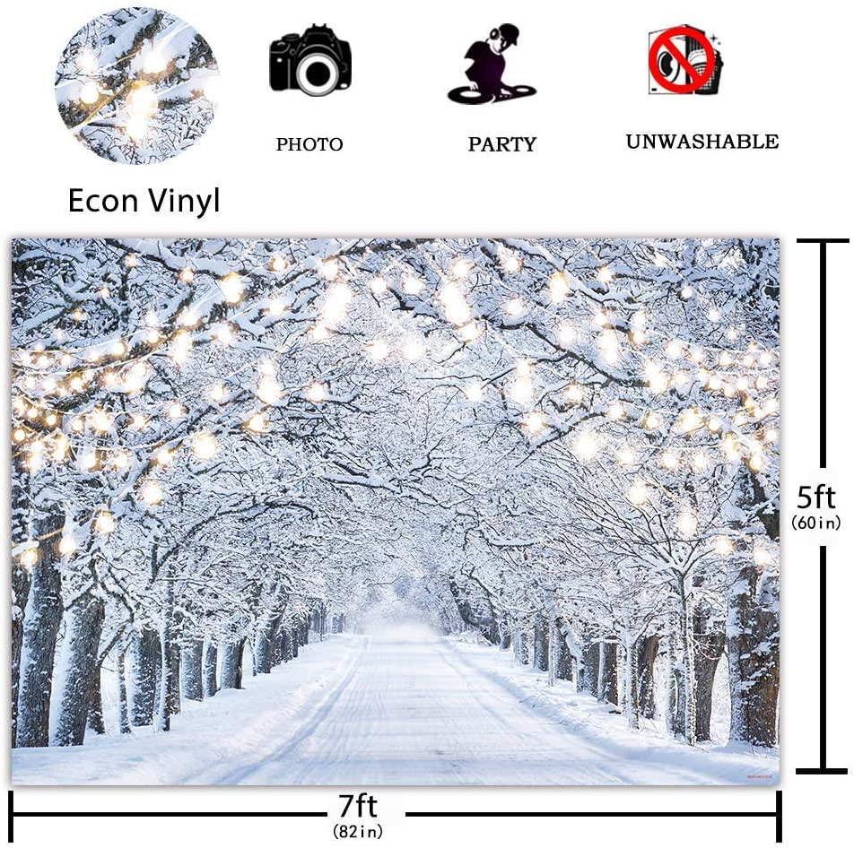 7x5FT Glitter Winter Forest Photography Backdrop Sparkle Snow Natural Scenery Landscape - Hibrides
