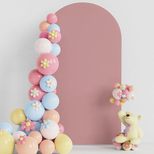Light Dusty Rose Spandex Fitted Arch Cover for Round Top Chiara Backdrop Stand Covers for Wedding Birthday Party Decoration