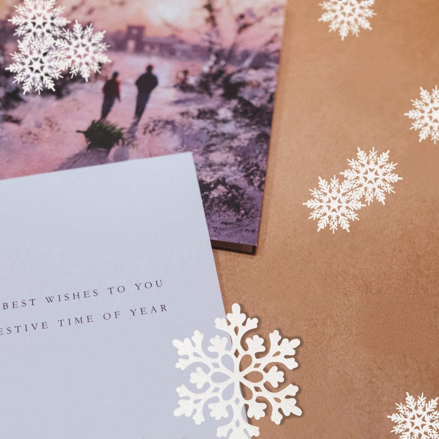 36pcs Christmas White Snowflake Ornaments Plastic Glitter Snow Flakes Ornaments for Winter Christmas Tree Decorations - Hibrides