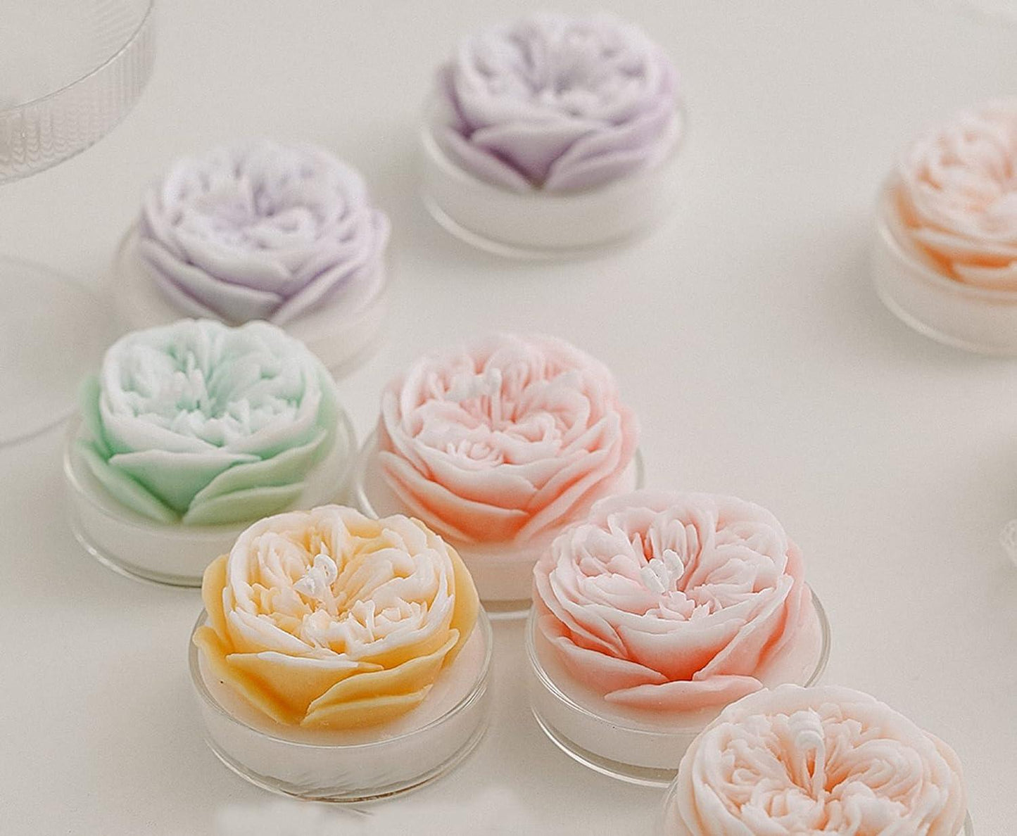 Set of 5 Rose Scented Candle,Handmade Aroma Soy Wax Decorative Candle for Valentine's Day - Hibrides