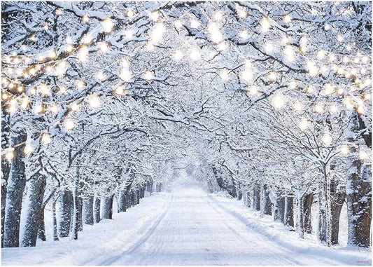7x5FT Glitter Winter Forest Photography Backdrop Sparkle Snow Natural Scenery Landscape - Hibrides