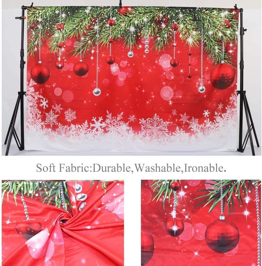 Fabric Snowflake Christmas Backdrop for Winter New Year Eve Photography Family Party Birthday Photo Booth Props - Hibrides